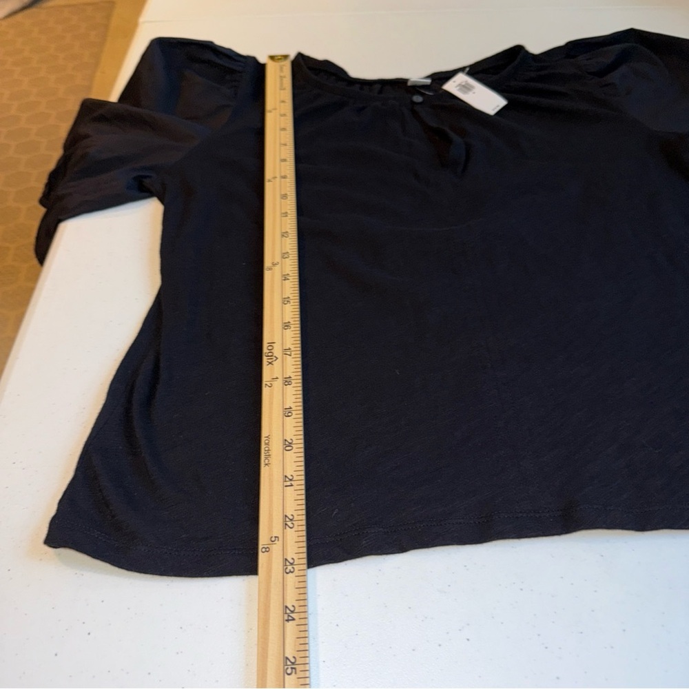 Old navy woman’s Puff-Sleeve Blouse Sz medium‎  black New NWT - Picture 7 of 14